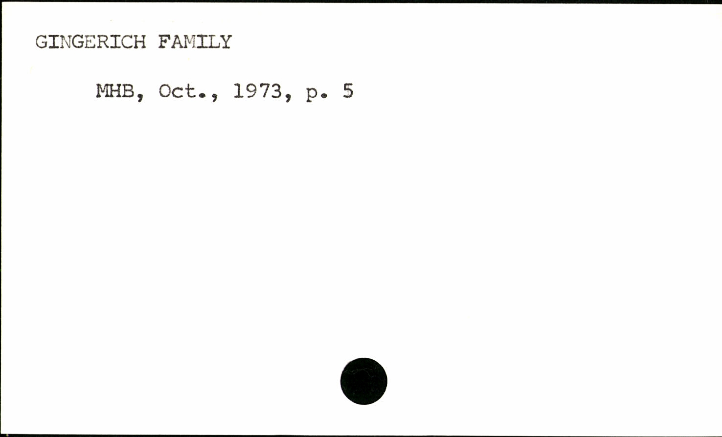 GINGERICH FAMILY – Mennonite Life